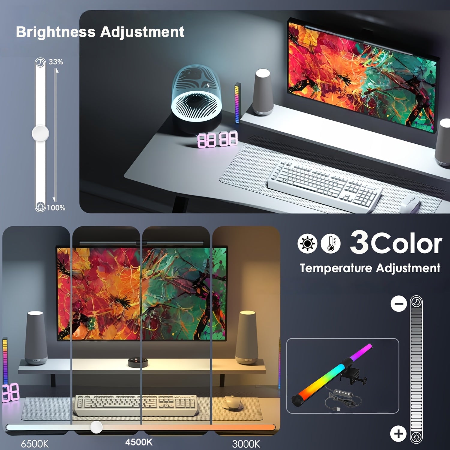 RGB Monitor Light Bar – Gaming Screen Lamp with Eye Protection