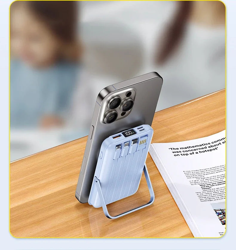 Magnetic Wireless Power Bank for iPhone – Fast Charging MagSafe Battery Pack with Stand