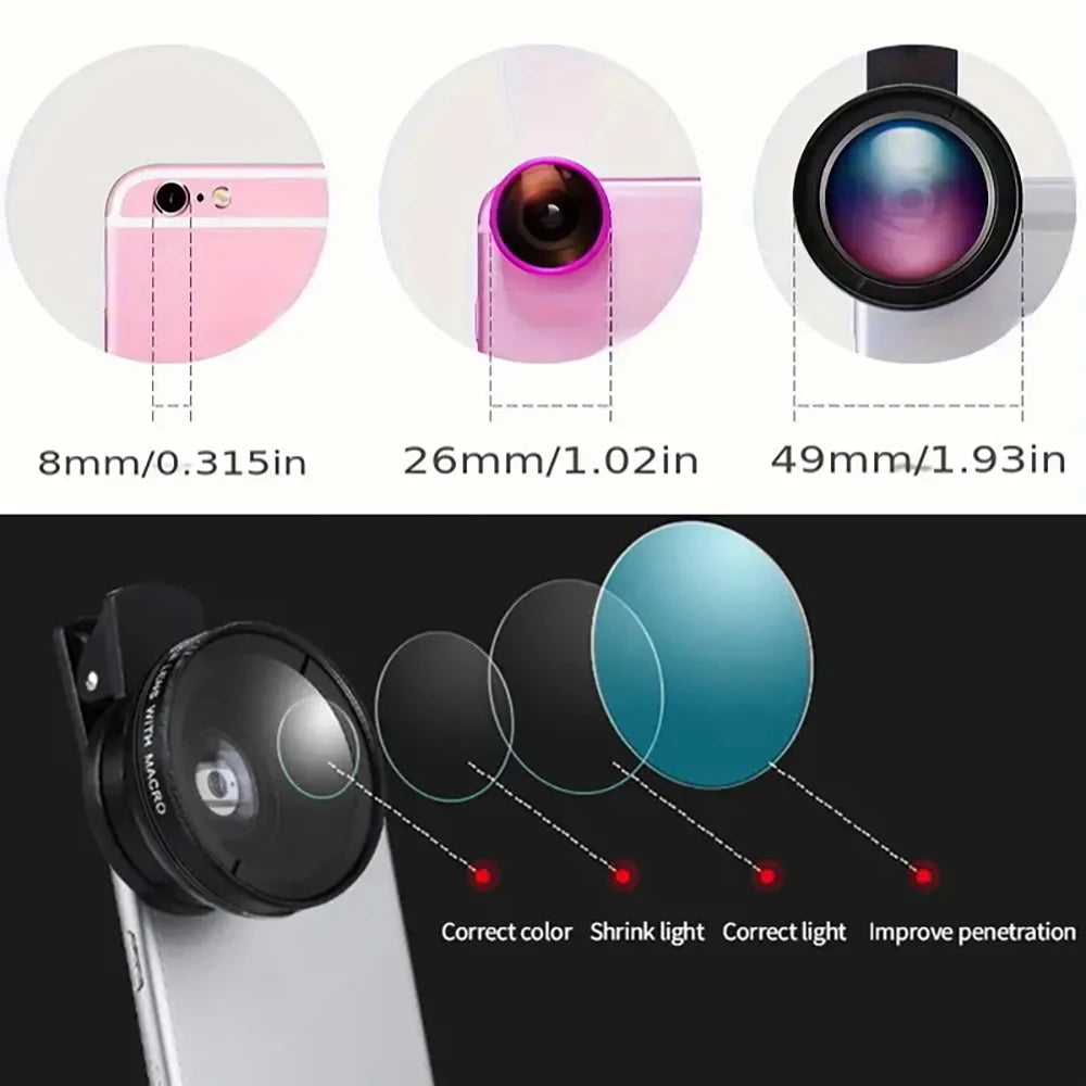 2-in-1 Phone Camera Lens Kit – Wide Angle & Macro Lens for Smartphones