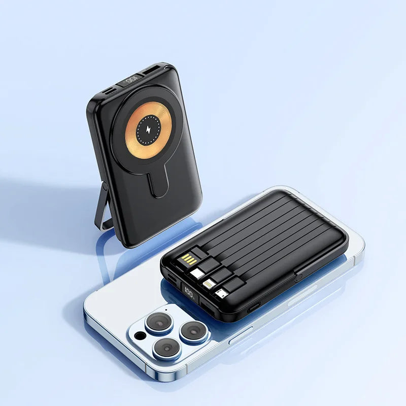 Magnetic Wireless Power Bank for iPhone – Fast Charging MagSafe Battery Pack with Stand