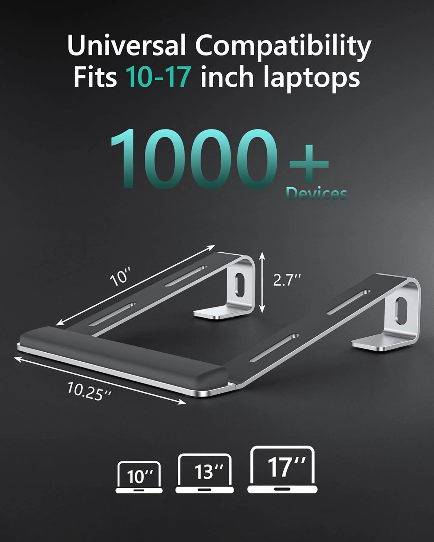 Ergonomic Aluminum Laptop Stand – Portable Stand with Wrist Support