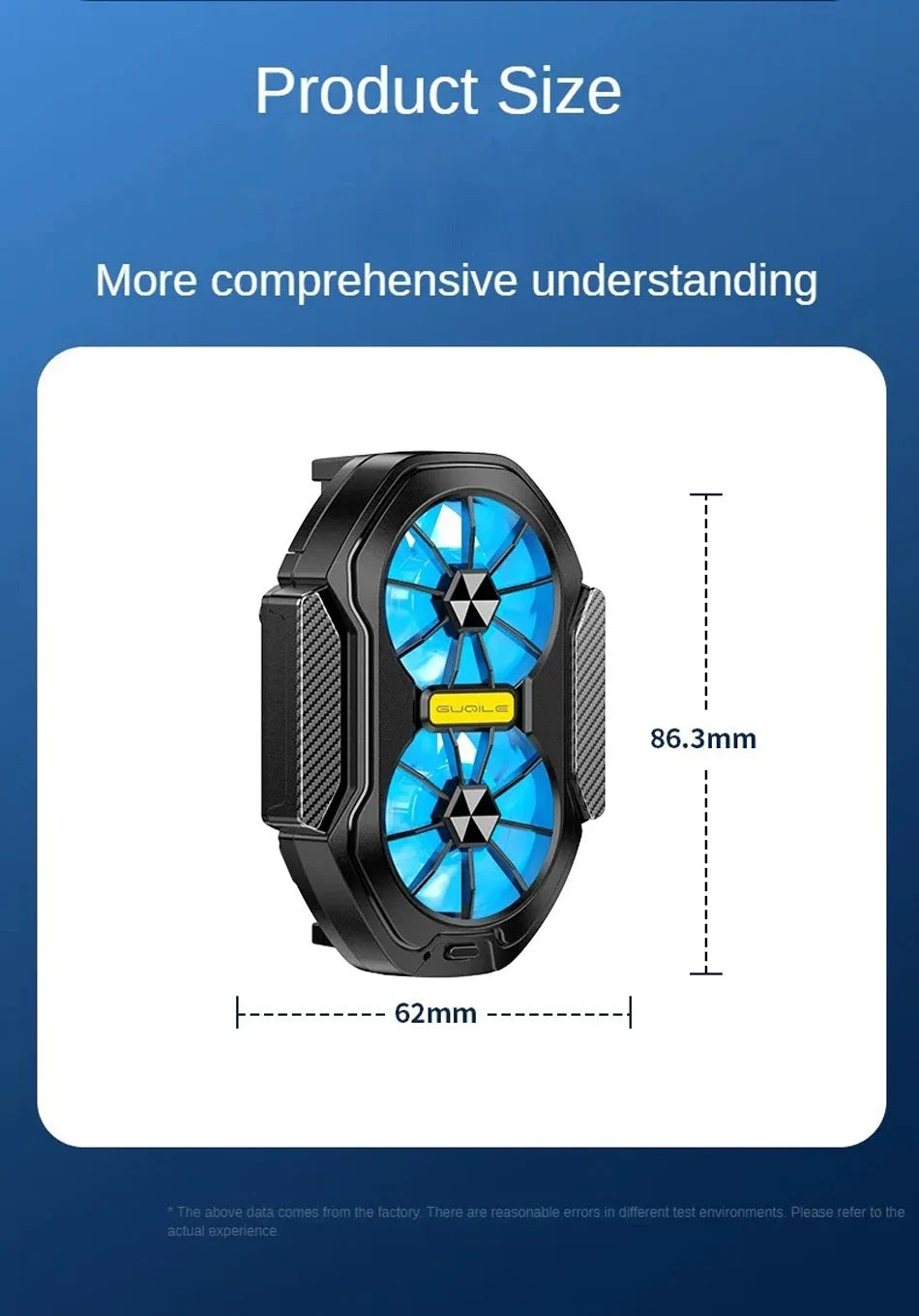 Dual Fan Mobile Phone Cooler – Rechargeable Gaming Phone Cooling Fan