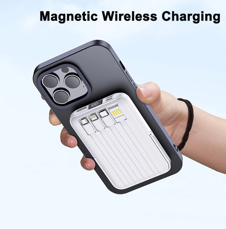 Magnetic Wireless Power Bank for iPhone – Fast Charging MagSafe Battery Pack with Stand
