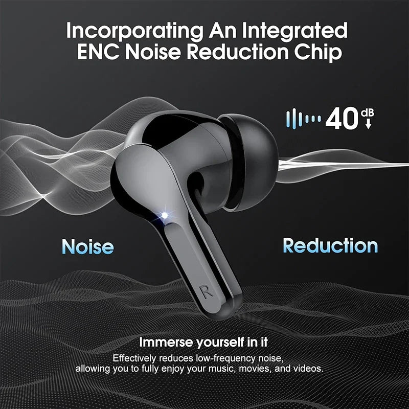 Wireless Earbuds Bluetooth 5.3 – HiFi Stereo Earphones with ENC Noise Cancelling