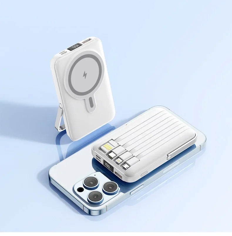 Magnetic Wireless Power Bank for iPhone – Fast Charging MagSafe Battery Pack with Stand