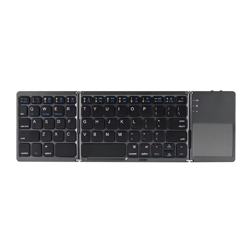 Folding Wireless Keyboard with Touchpad – Portable Rechargeable Mini Keyboard