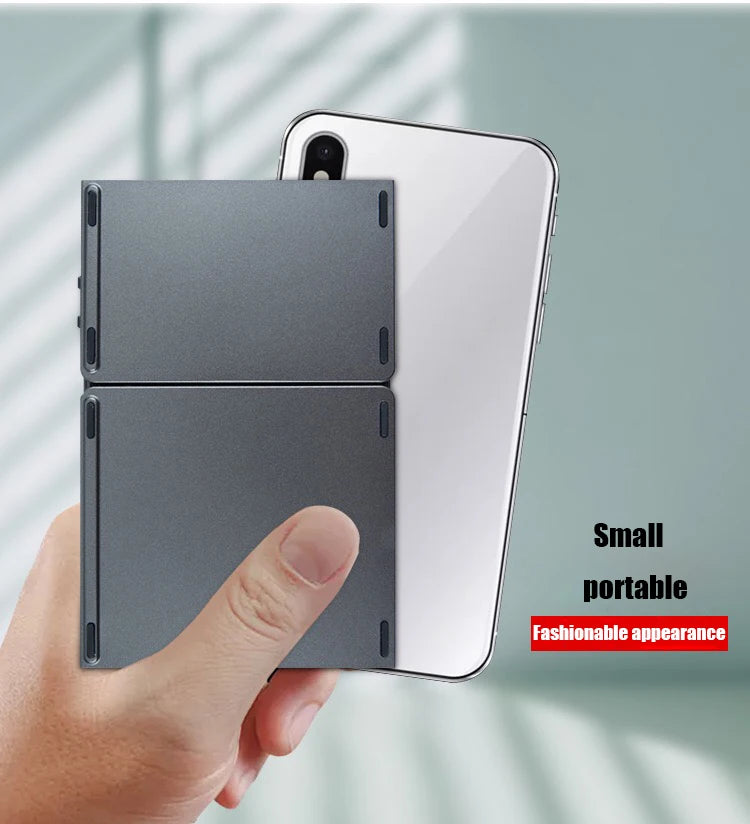 Folding Wireless Keyboard with Touchpad – Portable Rechargeable Mini Keyboard