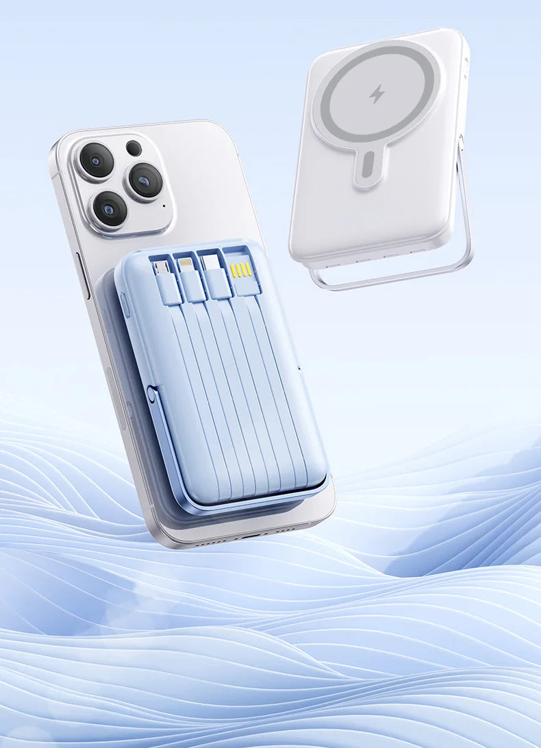 Magnetic Wireless Power Bank for iPhone – Fast Charging MagSafe Battery Pack with Stand