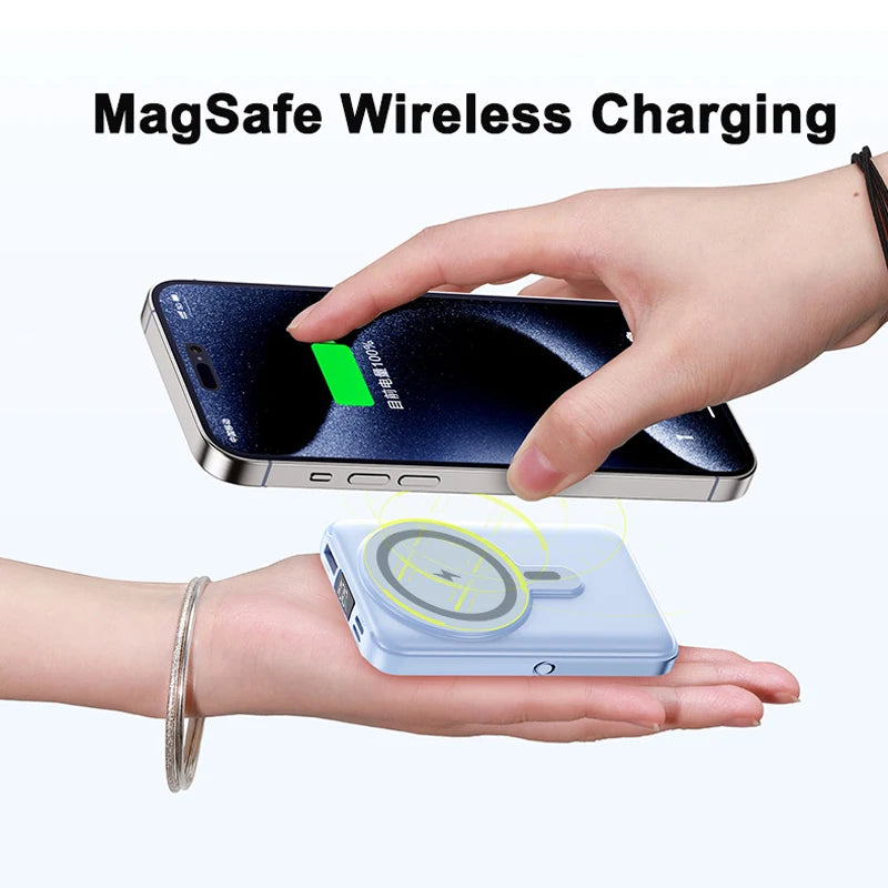 Magnetic Wireless Power Bank for iPhone – Fast Charging MagSafe Battery Pack with Stand