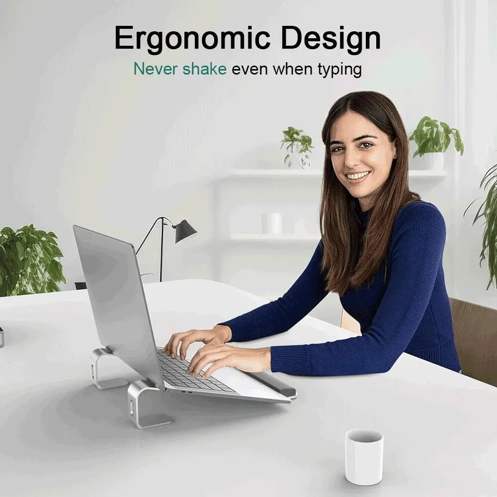 Ergonomic Aluminum Laptop Stand – Portable Stand with Wrist Support
