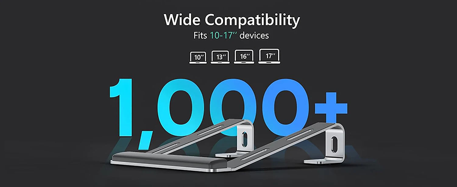 Ergonomic Aluminum Laptop Stand – Portable Stand with Wrist Support