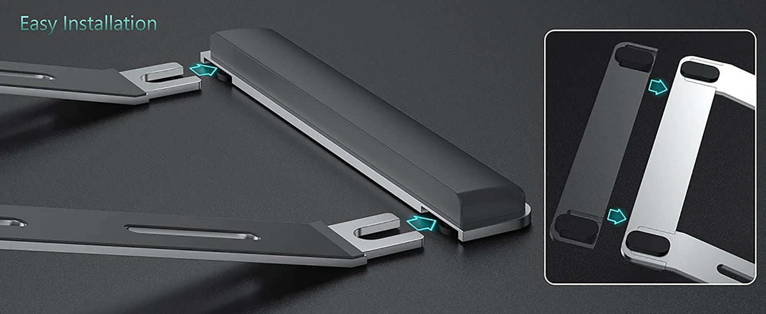 Ergonomic Aluminum Laptop Stand – Portable Stand with Wrist Support