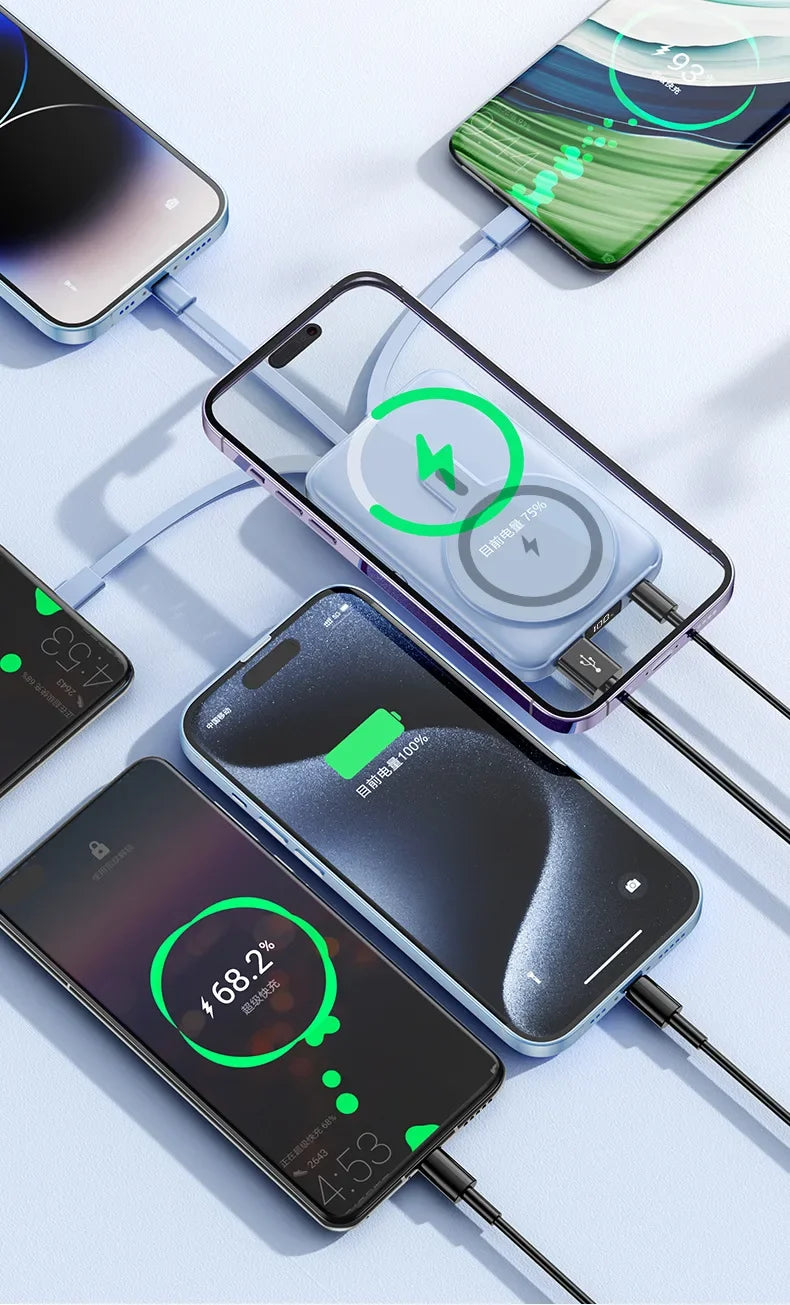 Magnetic Wireless Power Bank for iPhone – Fast Charging MagSafe Battery Pack with Stand