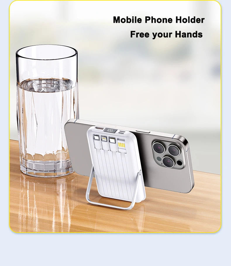 Magnetic Wireless Power Bank for iPhone – Fast Charging MagSafe Battery Pack with Stand