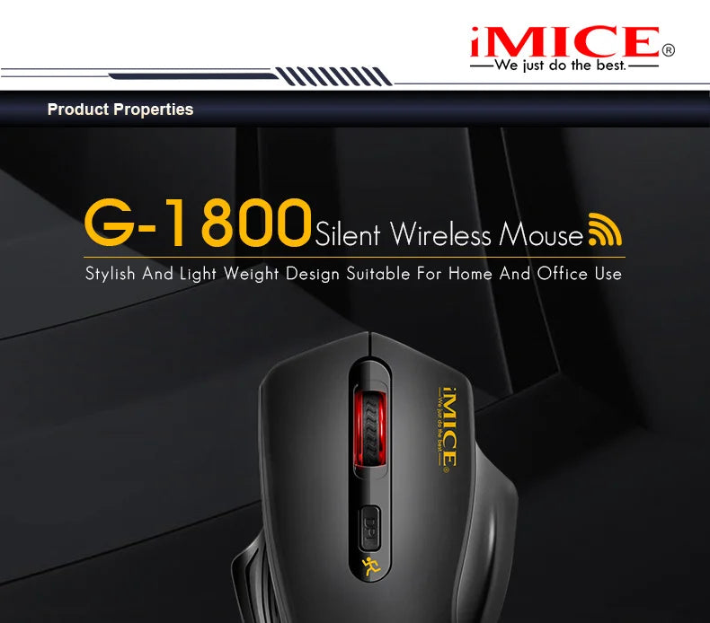 Wireless Silent Mouse – 2.4G USB Optical Mouse for Laptop and Office Use